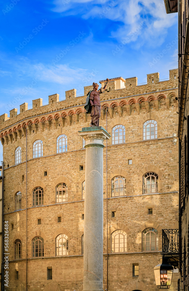 Column of Justice erected by the Medici, Piazza di Santa Trinita, Florence Italy