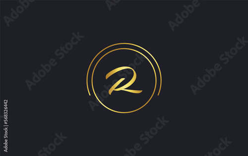 Circle icon letter and golden circle favicon and luxury golden symbol icon 