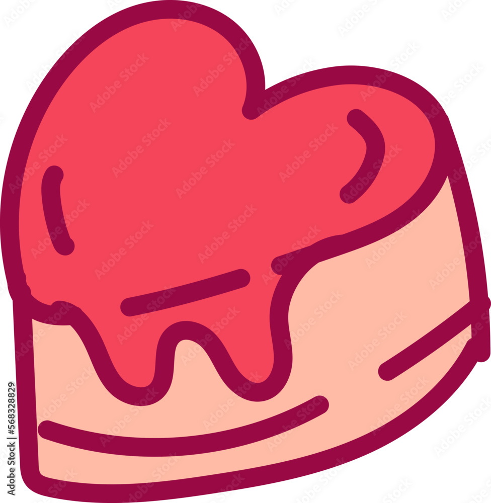 Sweetheart Treat: Hand-Drawn Valentine's Day Cake Illustration Sweetheart Treat: Hand-Drawn Valentine's Day Cake Illustration