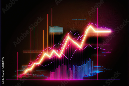 Business economic charts of graph abstract background Generative AI