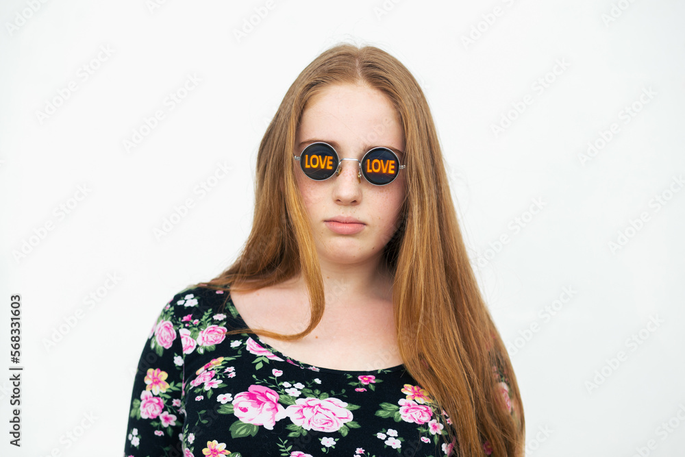 Redhead Hipster Teen Girl In Stylish Outfit Redhead Hipster Teen Girl In Stylish Outfit
