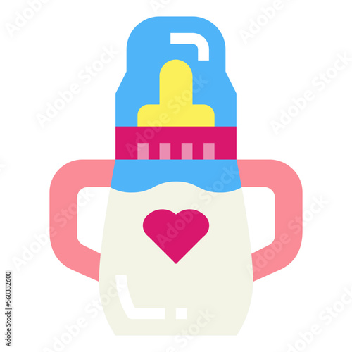 sippy cup flat icon style