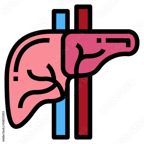 liver filled outline icon style