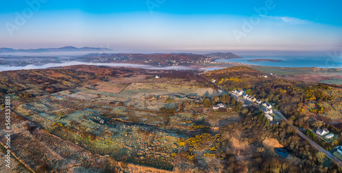 Aerial view of Clooney by Portnoo in County Donegal, Ireland.