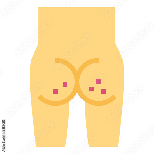 buttocks flat icon style