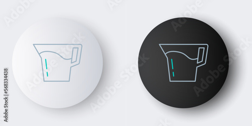 Line Jug glass with water icon isolated on grey background. Kettle for water. Glass decanter with drinking water. Colorful outline concept. Vector