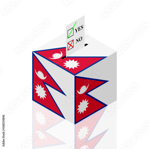nepal ballot box. vector illustration