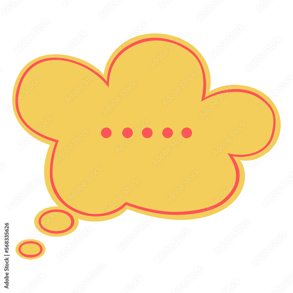Obraz premium Thoughts Bubble in Pop Art Comics Style Color Template Icon