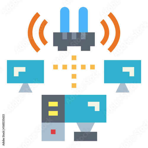 LAN flat icon style