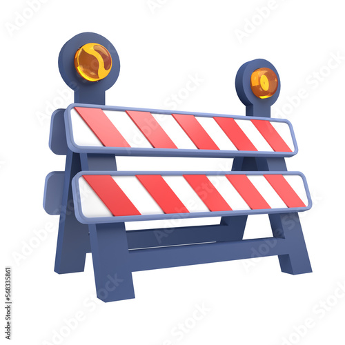 Traffic barricade 3D illustration photo