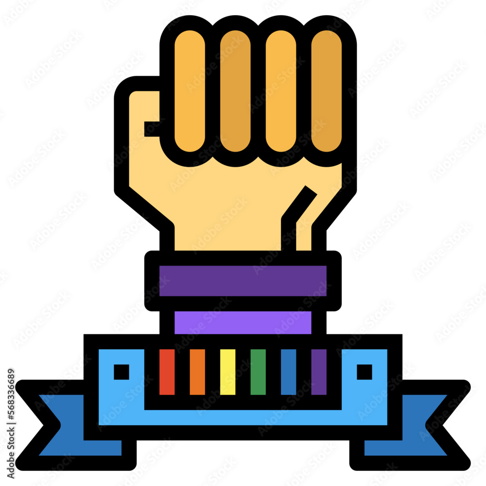 pride filled outline icon style pride filled outline icon style