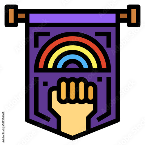 lgbt filled outline icon style