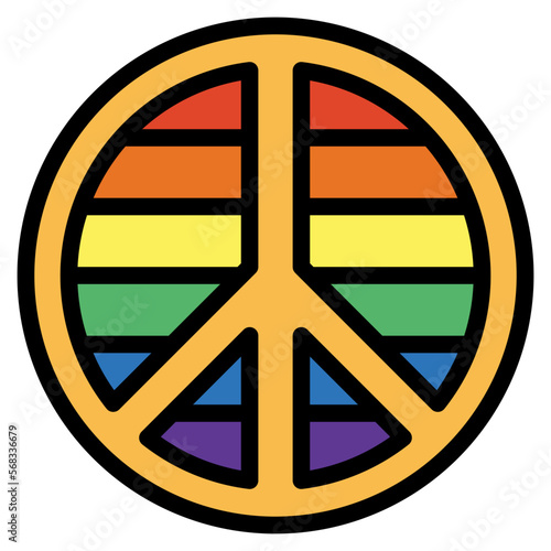 peace filled outline icon style