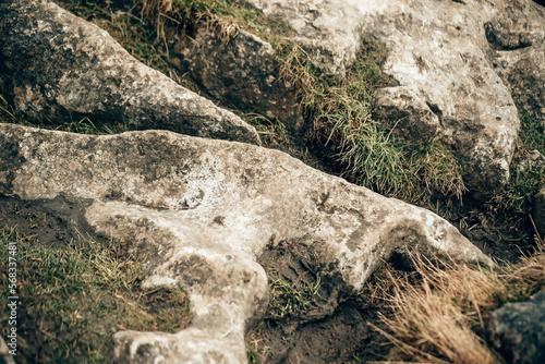 The famous limestone formation at Malham Cove in Yorkshire photo