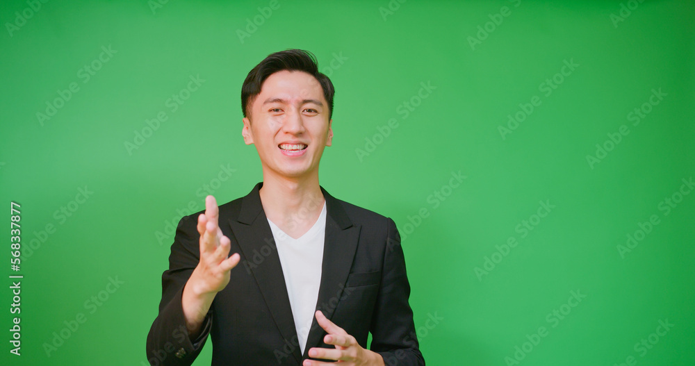 man in front green screen man in front green screen