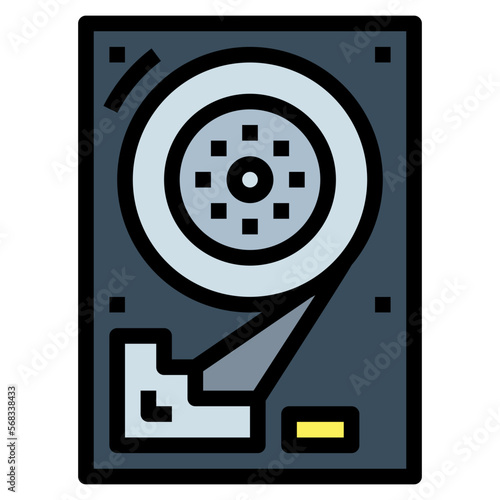 Harddrive filled outline icon style