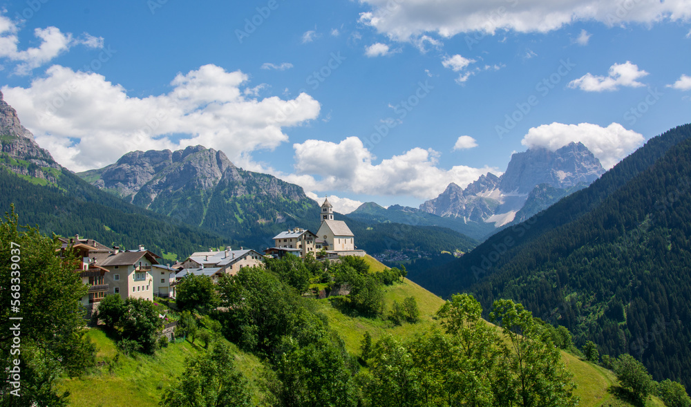 Spring in Colle Santa Lucia in the heart of the Italian Dolomites