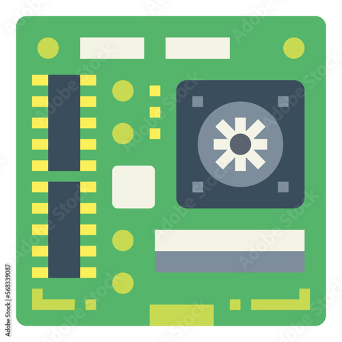 mainboard flat icon style