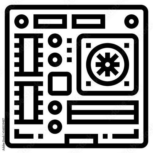 mainboard line icon style