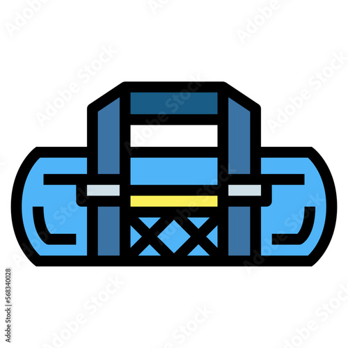 duffle bag filled outline icon style