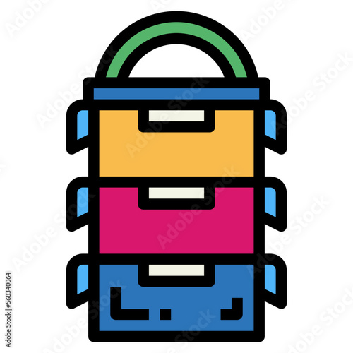 lunchbox filled outline icon style