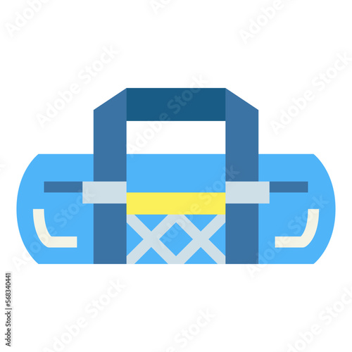 duffle bag flat icon style