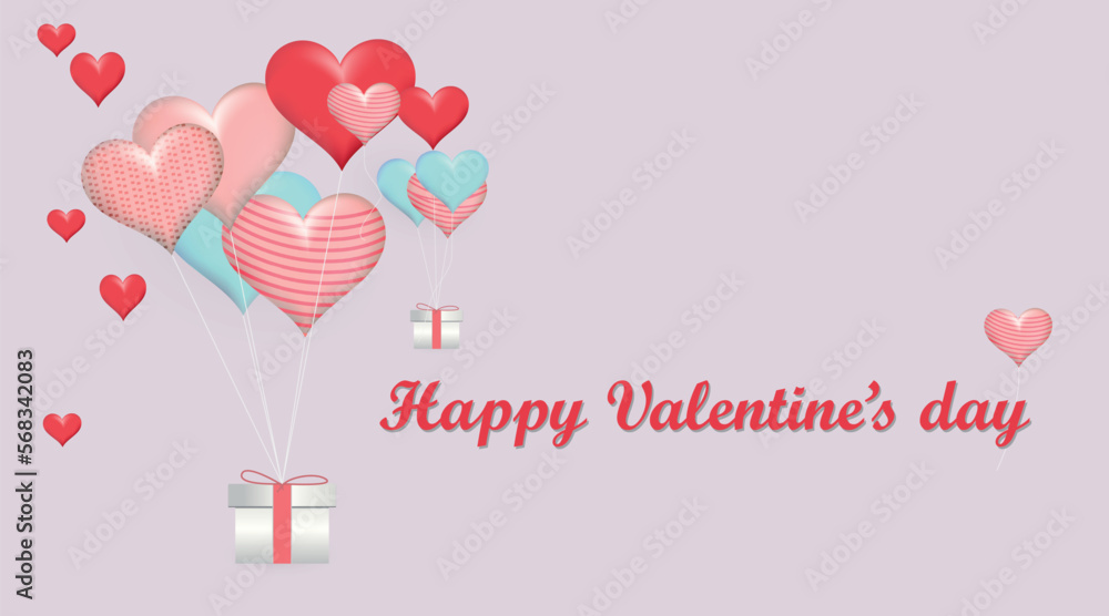 valentine's day heart shape and gift box heart pattern background wallpaper flyer invitation poster brochure banner vec
