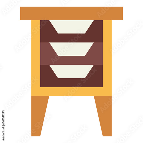 bedside table flat icon style