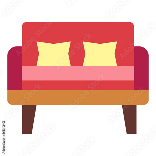 sofa flat icon style