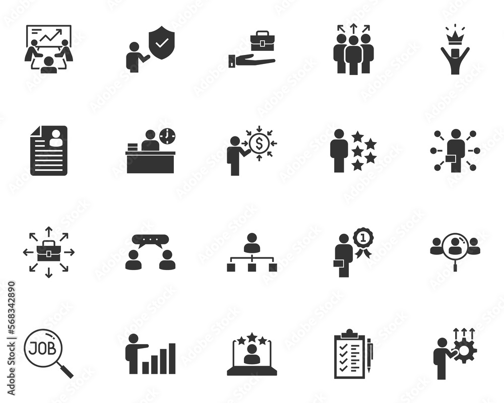 set of job hunting icons, recruitment, hiring, set of job hunting icons, recruitment, hiring,