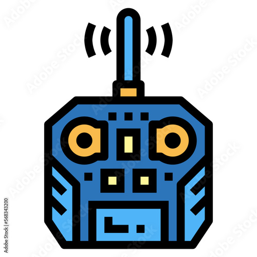 Radio Controlled filled outline icon style
