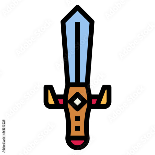 sword filled outline icon style
