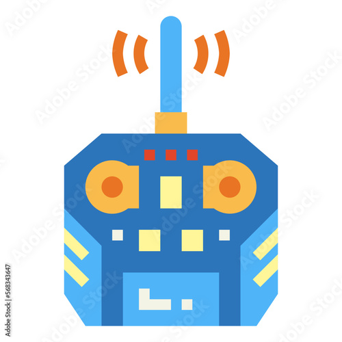 Radio Controlled flat icon style