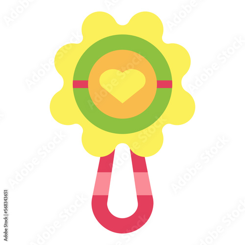 rattle flat icon style
