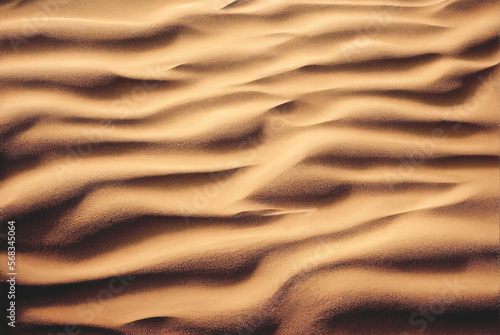 Sand ripples texture background. Wind in the desert. Generative AI