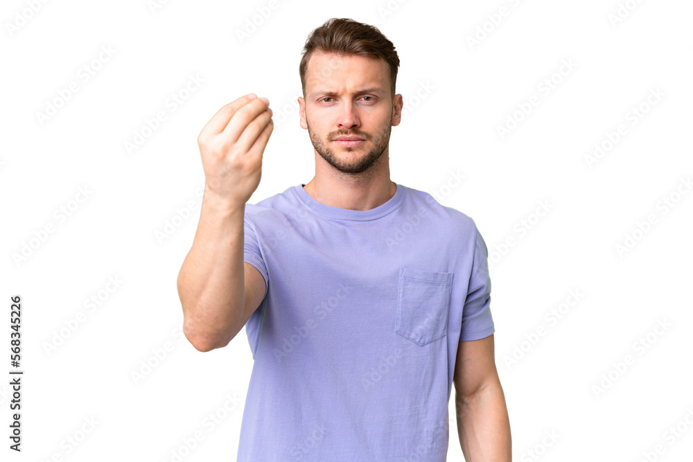 Young handsome caucasian man over isolated chroma key background making Italian gesture Young handsome caucasian man over isolated chroma key background making Italian gesture