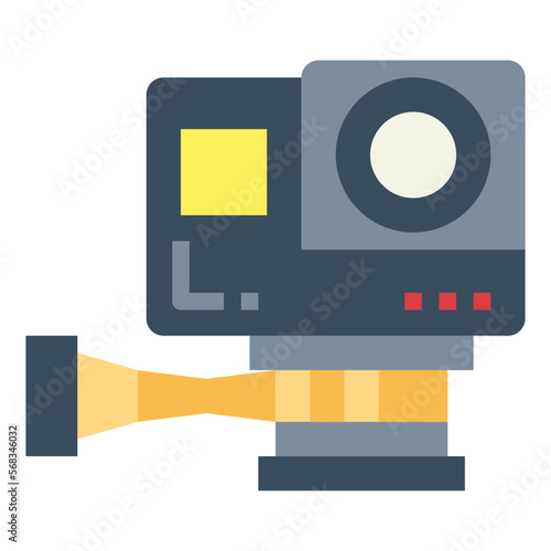 action camera flat icon style