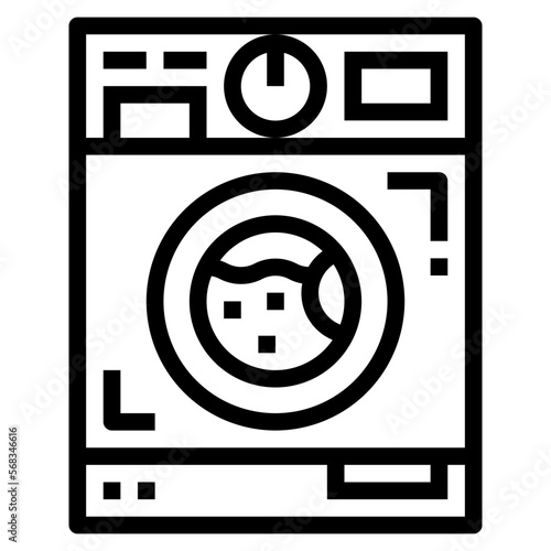 washing machine line icon style