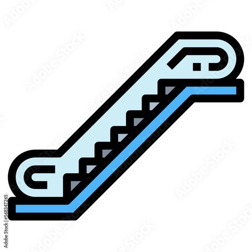 escalator filled outline icon style