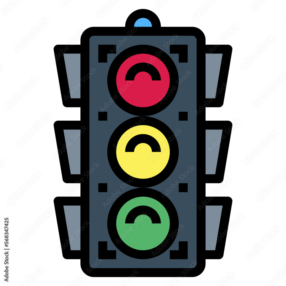 traffic light filled outline icon style traffic light filled outline icon style