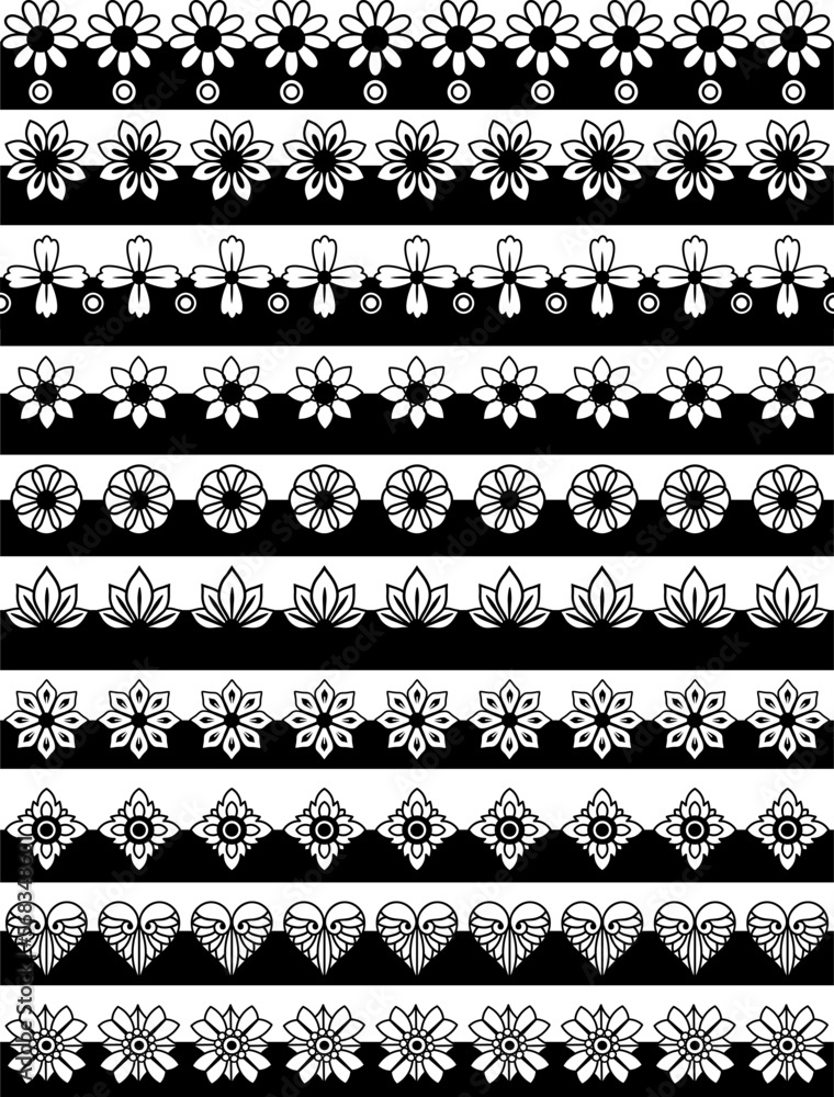 Decorative borders. Border silhouette Decorative borders. Border silhouette
