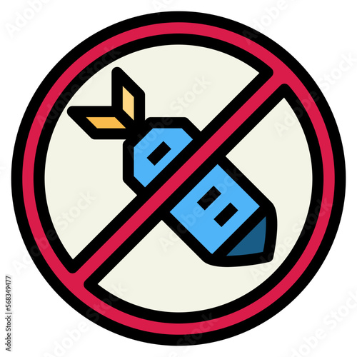 no weapons filled outline icon style