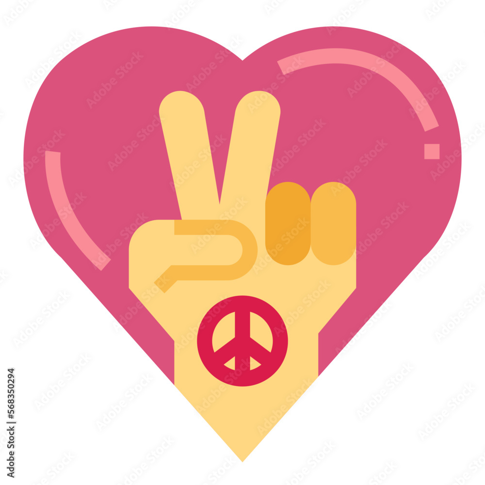 Obraz premium peace flat icon style