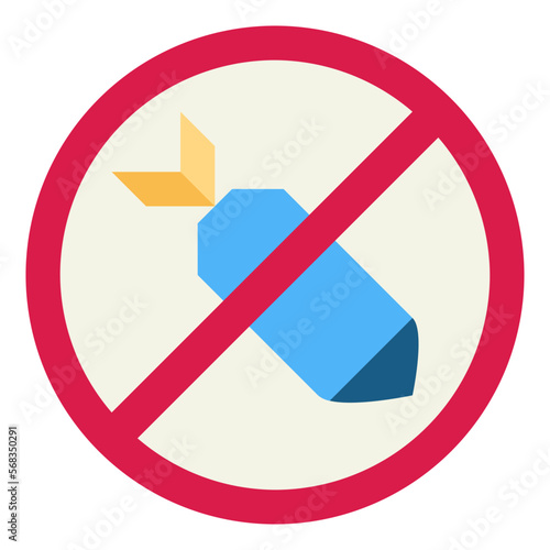 no weapons flat icon style