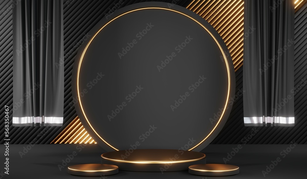 Stylish and contemporary 3D render black podium background perfect for any professional presentation, keynote or event. Its modern and sleek design adds sophistication to your product demo or show
Stylish and contemporary 3D render black podium background perfect for any professional presentation, keynote or event. Its modern and sleek design adds sophistication to your product demo or show