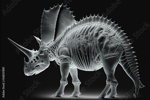 Dinosaur x-ray style. X-ray of Raw whole dino. Creative Art abstract. Created with Generative AI technologycreated with Generative AI technology © Inmaculada