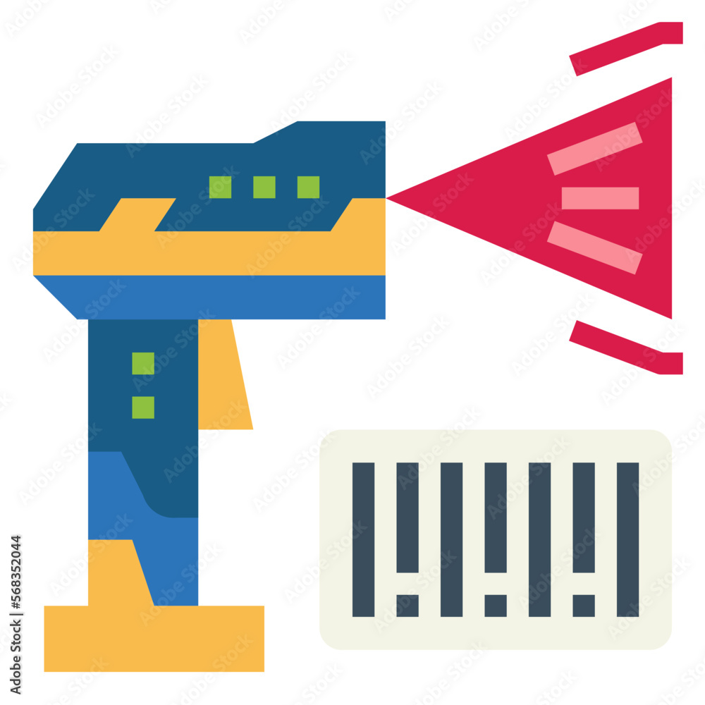 Obraz premium barcode scanner flat icon style