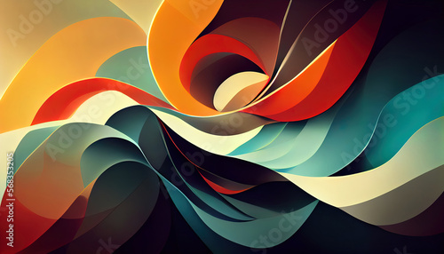 Dynamic abstract wallpaper background illustration. Generative Ai