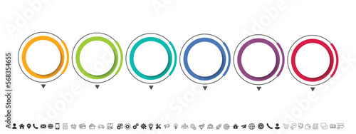 Steps business data visualization timeline process infographic template design with icons