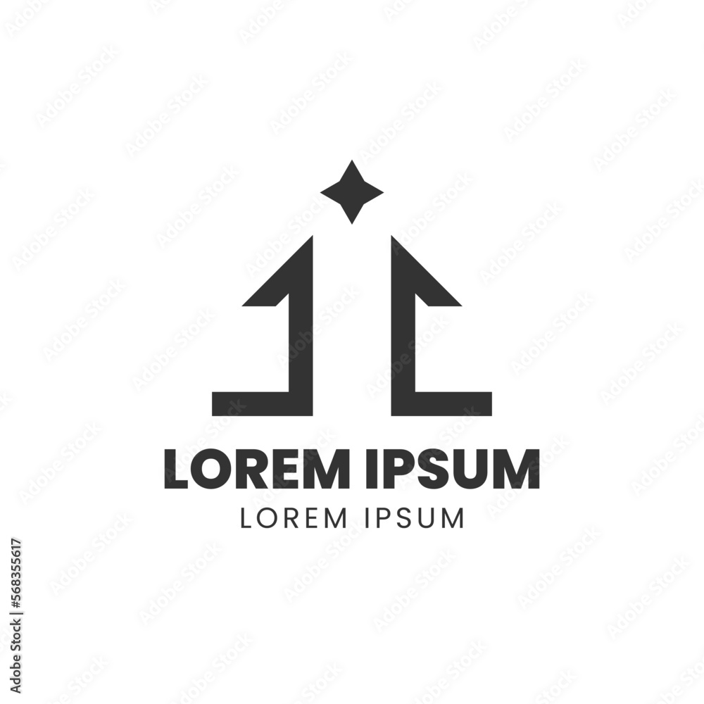 A simple and modern combination of a house and a star or diamond in the middle. Traditional house logo in minimalist style. High quality premium logo design vector template. A simple and modern combination of a house and a star or diamond in the middle. Traditional house logo in minimalist style. High quality premium logo design vector template.